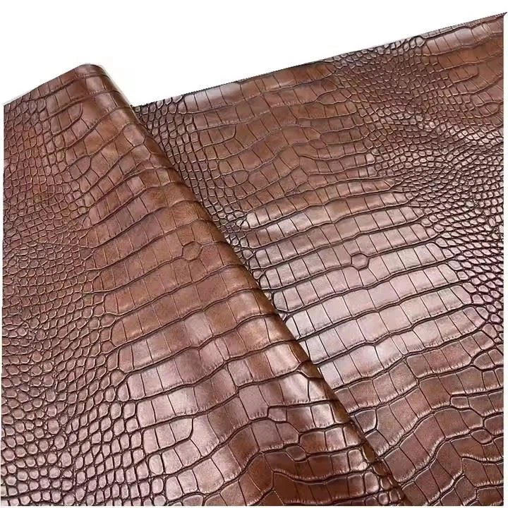 Artificial Leather Manufacture Embossing Crocodile Pattern PU Synthetic Leather Matte Crocodile Faux PU Leather