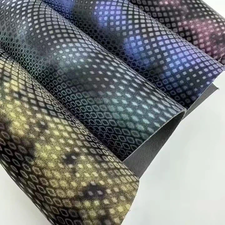 Magic Color Print Sheet Leather Crocodile Vinyl Pu Faux Leather Fabric