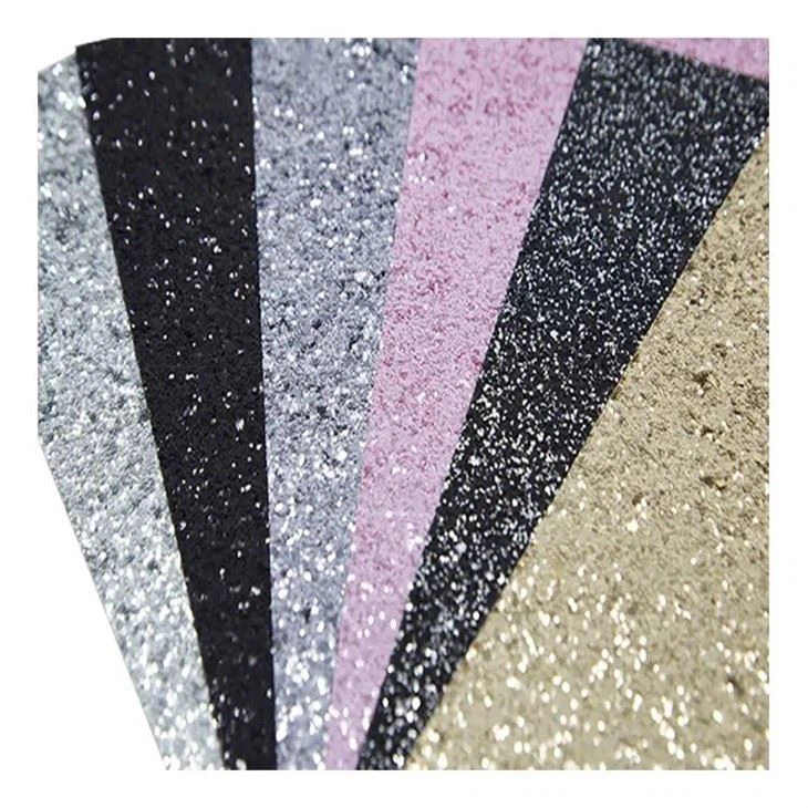 PU Multicolored Glitter Vinyl Faux Leather Synthetic Leather Fabric For Shoes Upper